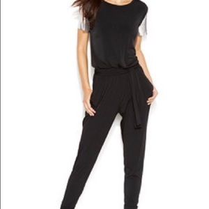 Michael Kors Metallic Sleeve Jumpsuit